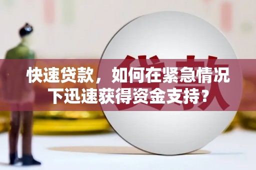 泌阳快速贷款，如何在紧急情况下迅速获得资金支持？