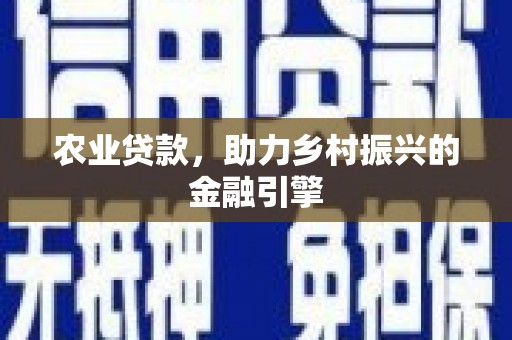 泌阳农业贷款，助力乡村振兴的金融引擎