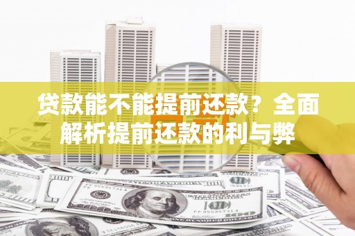 泌阳贷款能不能提前还款？全面解析提前还款的利与弊