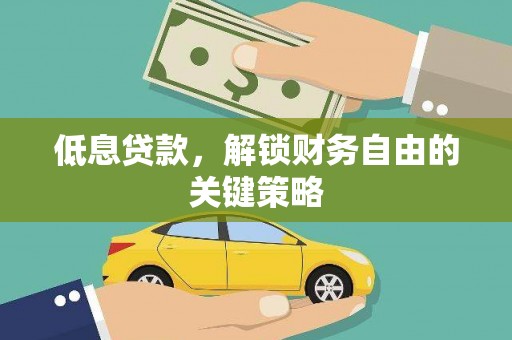 泌阳低息贷款，解锁财务自由的关键策略