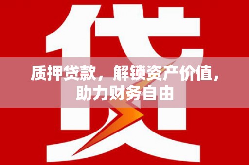 泌阳质押贷款，解锁资产价值，助力财务自由