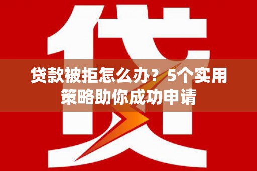 泌阳贷款被拒怎么办？5个实用策略助你成功申请