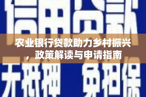 泌阳农业银行贷款助力乡村振兴，政策解读与申请指南