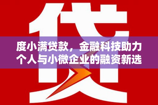 泌阳度小满贷款，金融科技助力个人与小微企业的融资新选择