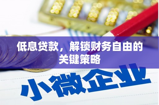 泌阳低息贷款，解锁财务自由的关键策略