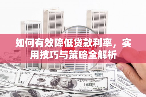泌阳如何有效降低贷款利率，实用技巧与策略全解析
