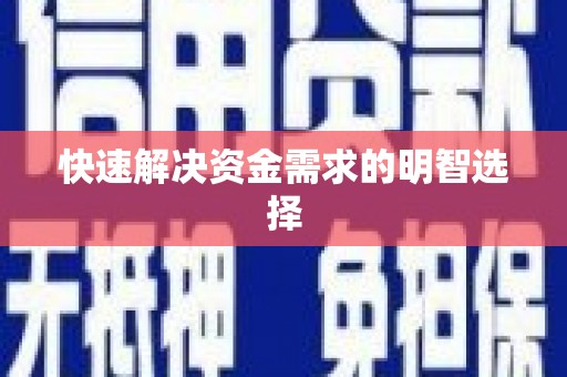 泌阳快速解决资金需求的明智选择