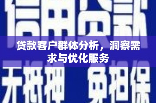 泌阳贷款客户群体分析，洞察需求与优化服务